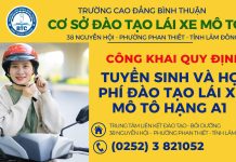 Tuyển sinh đào tạo GPLX A1